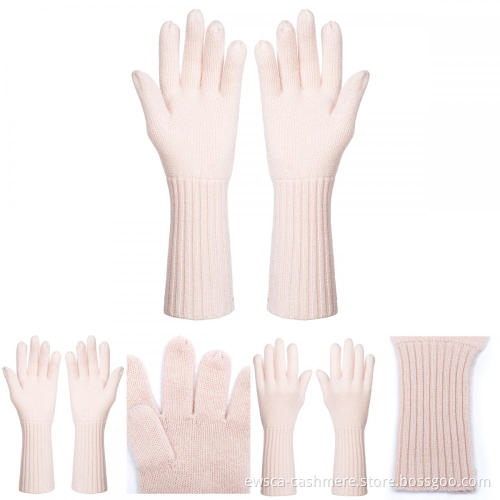 High Quality Pink Cashmere Mittens In Middle Size